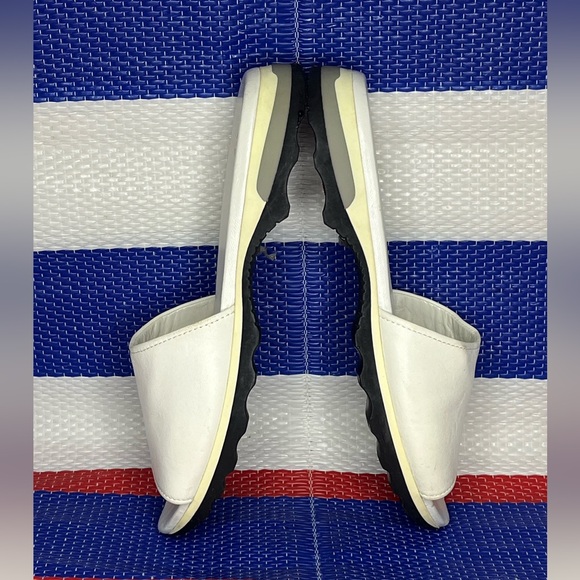 Prada Nappa Leather Open Toe Cutout Flat Slides Sandals Women’s Size 36.5 5.5